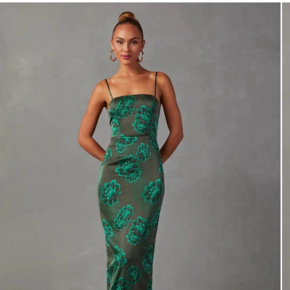Vici Teal Floral Midi Dress